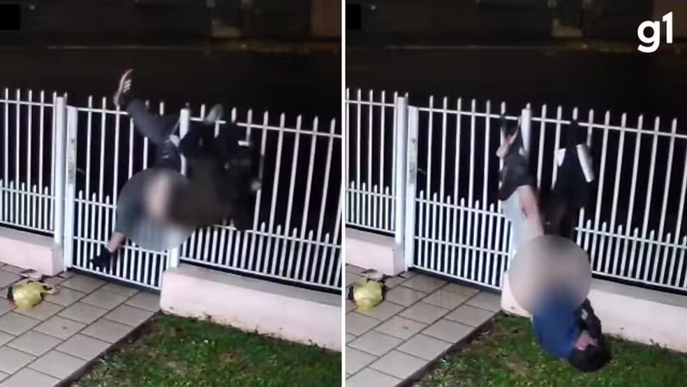 Homem fica pendurado sem calça em grade de casa após tentar invadir residência em Tenente Portela