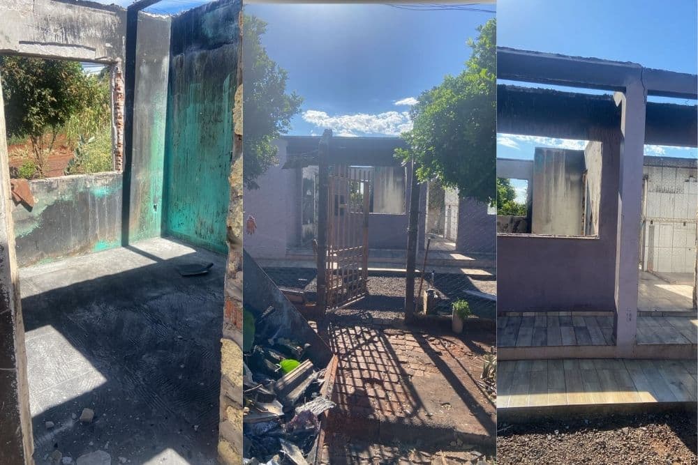 Engenheiro avalia imóvel atingido por incêndio em Santo Augusto