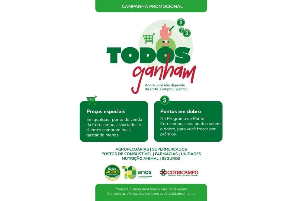 COTRICAMPO celebra edição histórica da ExpoAgro com campanha promocional para associados e clientes