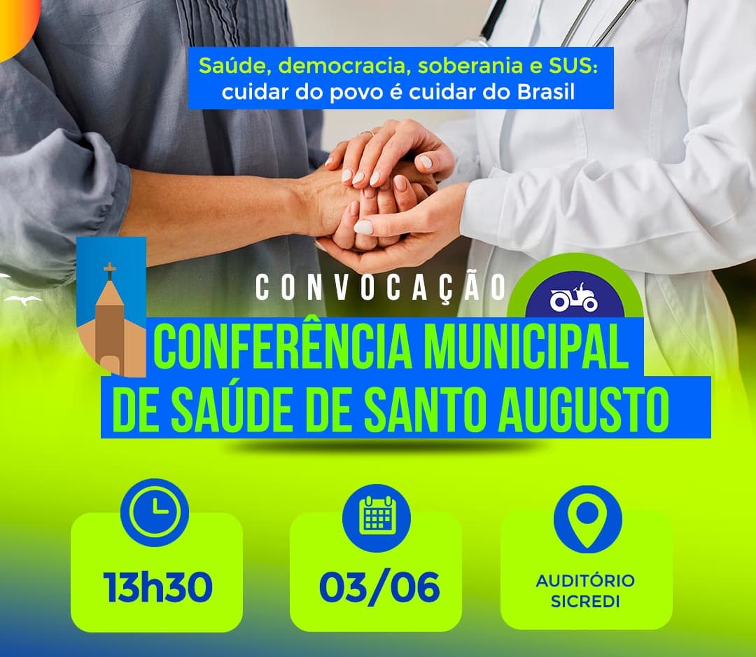 Santo Augusto realiza Conferência Municipal de Saúde nesta quarta-feira