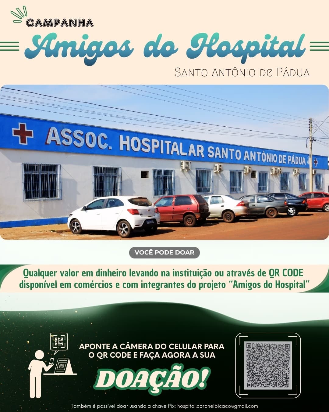 Campanha “Amigos do Hospital” busca apoio da comunidade em Coronel Bicaco