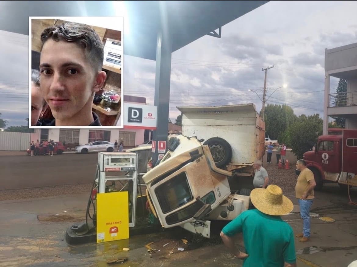 Motorista de 38 anos morre após caminhão desgovernado atingir estrutura e bomba de combustível em posto de Chiapetta