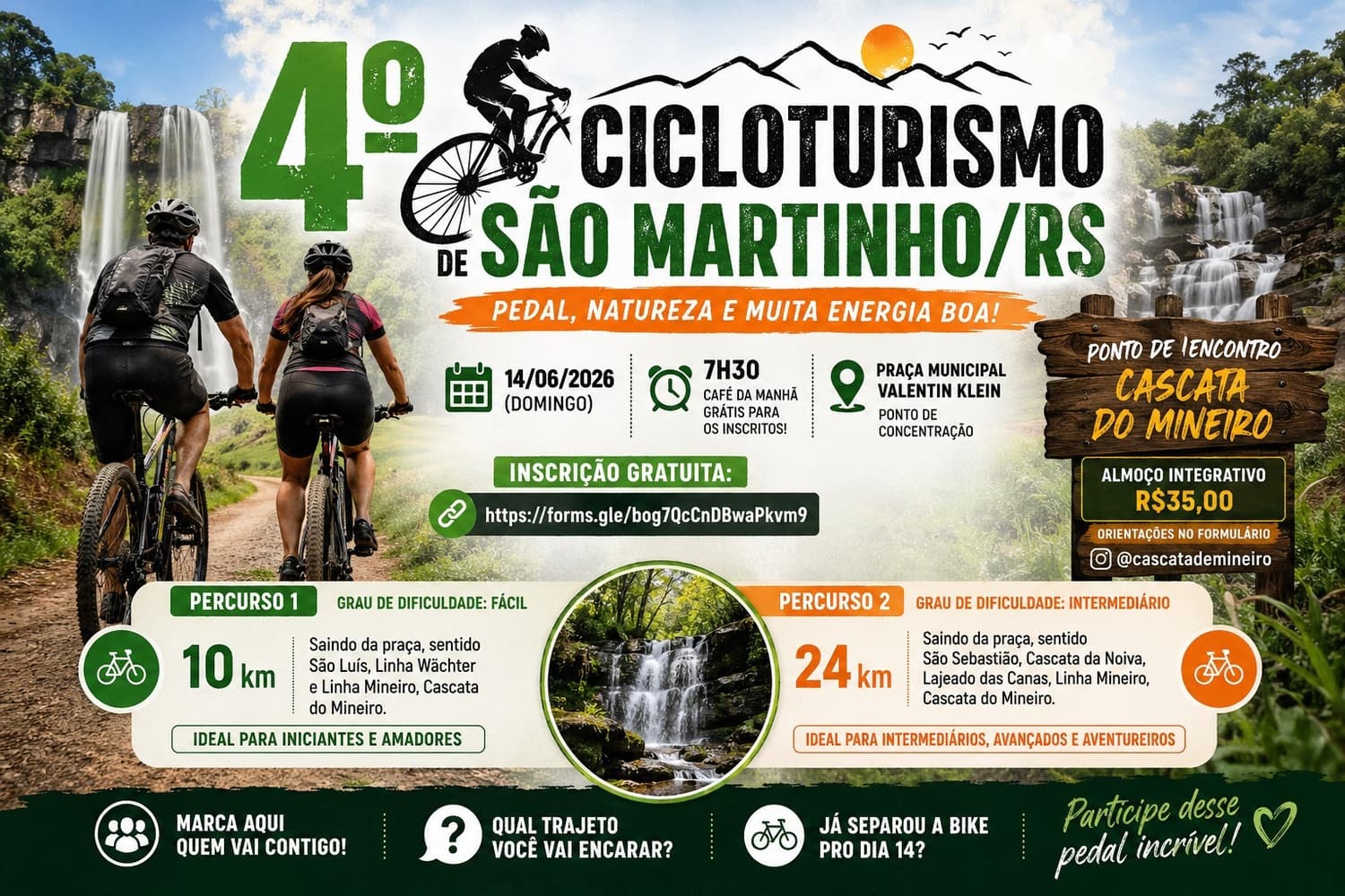 4º Cicloturismo de São Martinho promete aventura, natureza e integração no dia 14 de junho