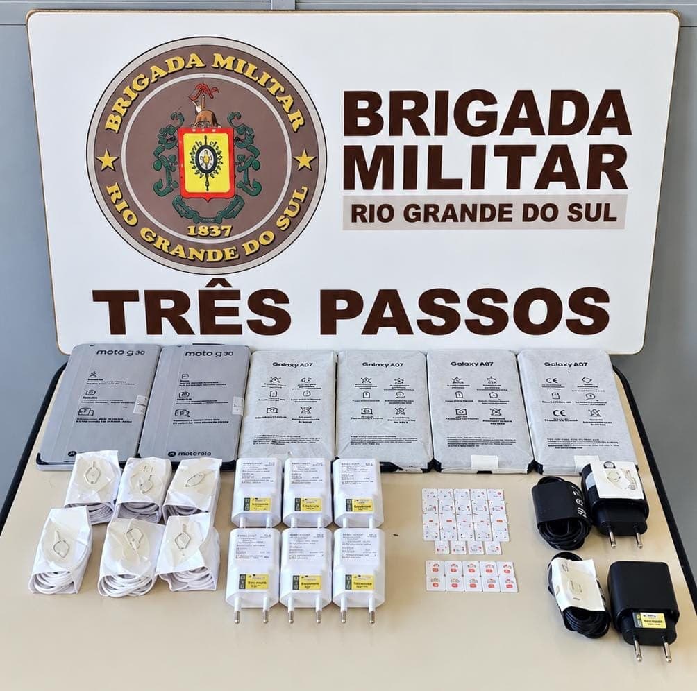 Brigada Militar prende homem com celulares e chips que seriam arremessados para presídio em Três Passos